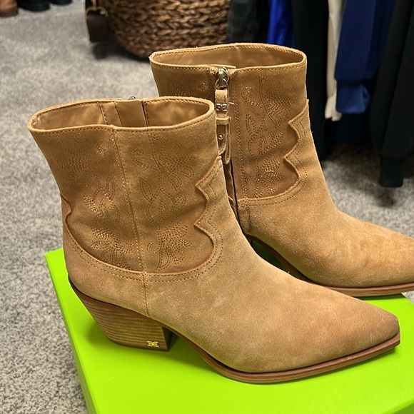 Sam Edelman Wilda Camel Suede Size 8 - Picture 2 of 6